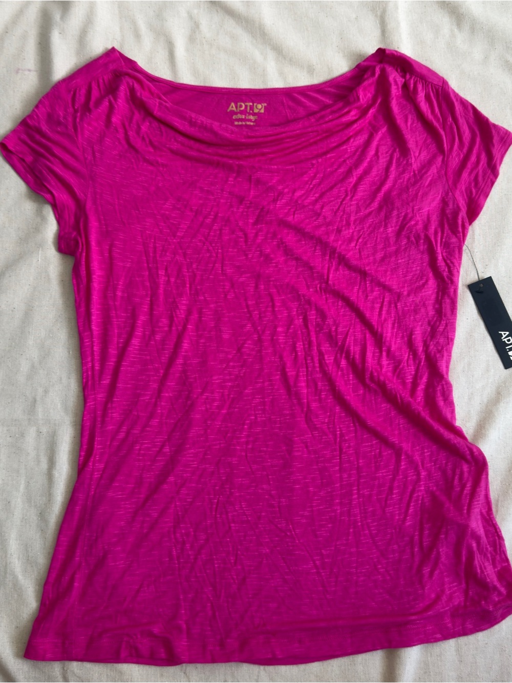 Apt. 9 Women's Bright Fuchsia Scoop Neck Short Sleeve Tee